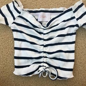 Boutique Striped Crop Top
